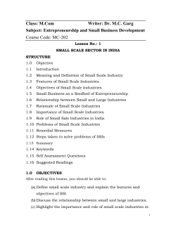 Entrepreneurship Development and Samll Business Management