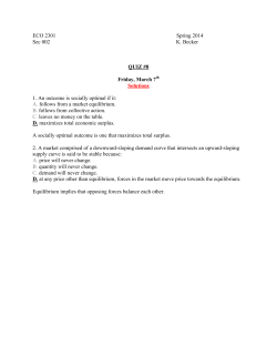 ECO 2301 Spring 2014 Sec 002 K. Becker QUIZ #8 Friday