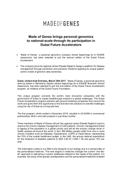 Made of Genes brings personal genomics to national
