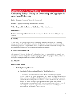 University Policy: Policy on Ownership of Copyright for American