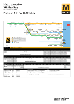 Metro timetable Whitley Bay