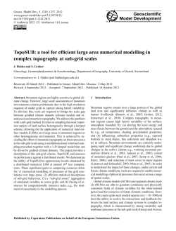 TopoSUB: a tool for efficient large area numerical modelling in