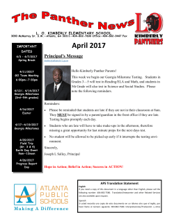 Panther Newsletter - Atlanta Public Schools