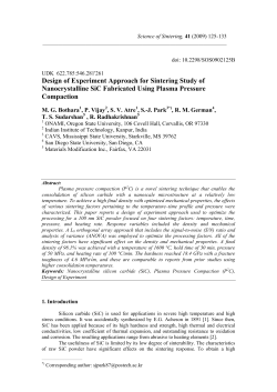 Design of Experiment Approach for Sintering Study of