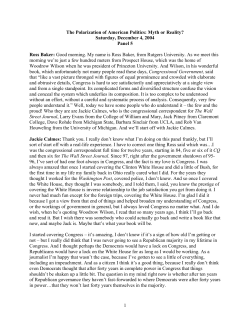 Panel V - Polarization in Congress