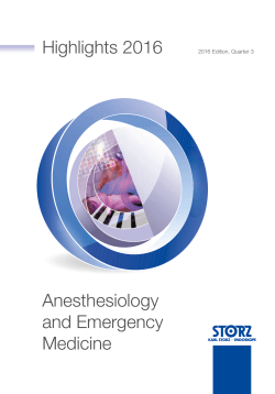 Highlights 2016 Anesthesiology and Emergency