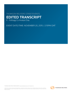 Transcript - Kellogg Investor Relations