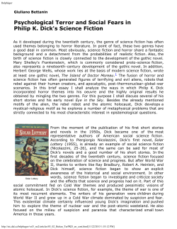 Psychological Terror and Social Fears in Philip K. Dick`s