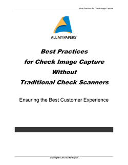 Best Practices for Check Image Capture Without