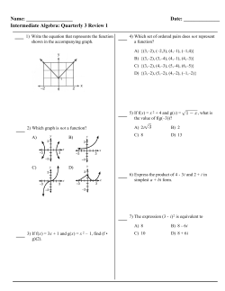 Intermediate Algebra: Quarterly 3 Review 1