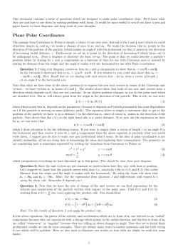 Plane Polar Coordinates