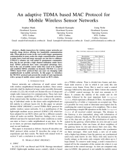 An adaptive TDMA based MAC Protocol for Mobile Wireless Sensor