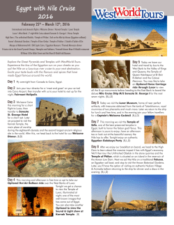 Egypt with Nile Cruise 2016