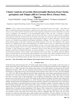 Cluster Analysis of Aerobic Heterotrophic Bacteria from