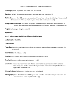 Science Project Research Paper Requirements Hypothesis Identify