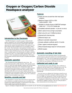 Oxygen or Oxygen/Carbon Dioxide Headspace analyzer