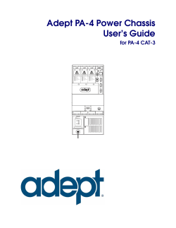 Adept PA-4 Power Chassis User`s Guide