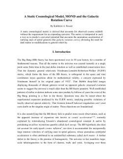 A Static Cosmological Model, MOND and the Galactic