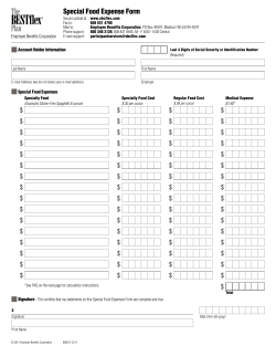 Special Food Expense Form
