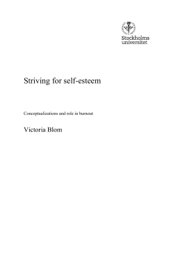 Striving for self-esteem