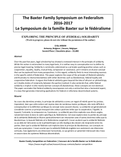 The Baxter Family Symposium on Federalism