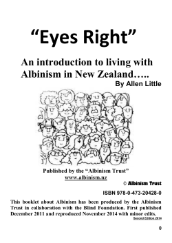 Eyes Right Albinism Trust (c) 2014