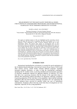 MEASUREMENT OF THE EQUIVALENT INDIVIDUAL DOSES FOR