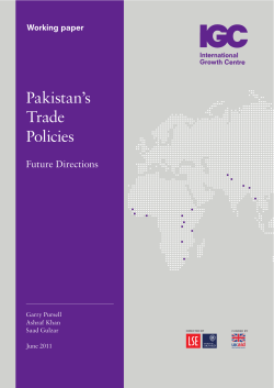 Pakistan`s Trade Policies - International Growth Centre