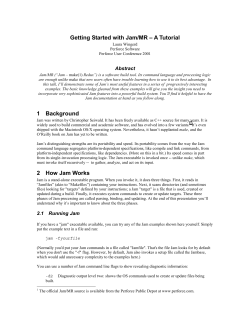 Getting Started with Jam/MR &ndash; A Tutorial