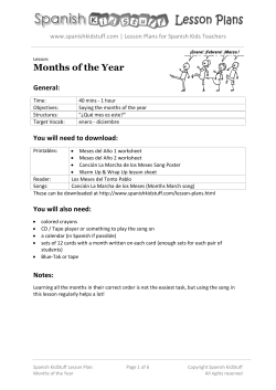 Months of the Year - Spanish Kid Stuff