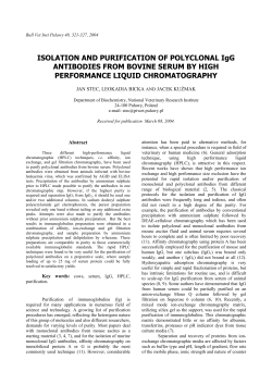 ISOLATION AND PURIFICATION OF POLYCLONAL IgG