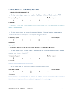 EXPOSURE DRAFT SURVEY QUESTIONS 1.1 To what extent do
