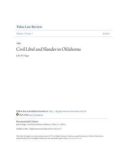 Civil Libel and Slander in Oklahoma