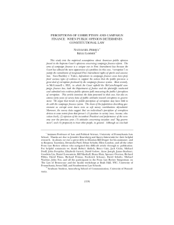 perceptions of corruption and campaign finance
