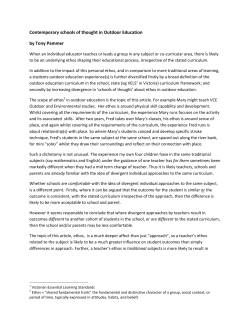 Contemporary schools of thought in Outdoor Education by Tony