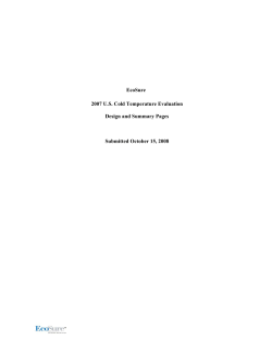 EcoSure 2007 U.S. Cold Temperature Evaluation