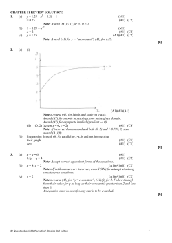 CHAPTER 11 REVIEW SOLUTIONS 1. (a) y = 1.25