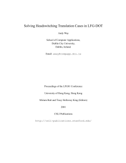 Solving Headswitching Translation Cases in LFG-DOT