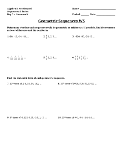 Geometric Sequences WS