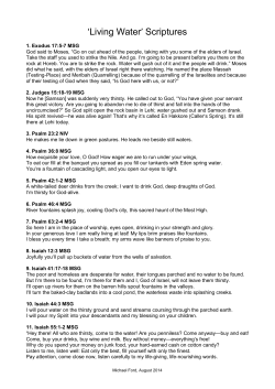 Staff Prayers- Living Water Handout [Michael Ford]
