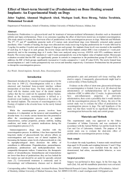 Effect of Short-term Steroid Use (Prednisolone) on Bone Healing