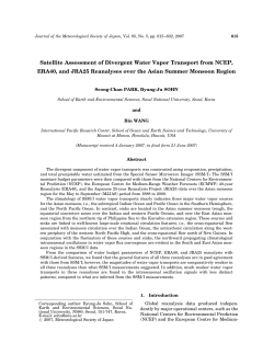 Satellite Assessment of Divergent Water Vapor - J