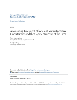 Accounting Treatment of Inherent Versus Incentive Uncertainties