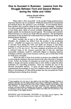 Lessons from the Struggle Between Ford and General Motors during