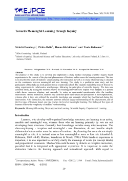 Towards Meaningful Learning through Inquiry