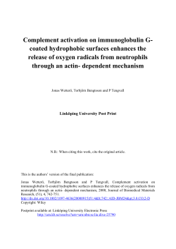 Complement activation on immunoglobulin G