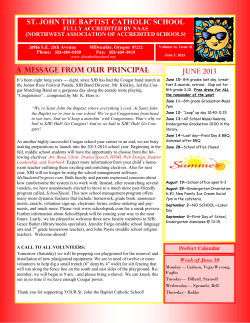 Newsletter 06-07-13 - St. John the Baptist Catholic School