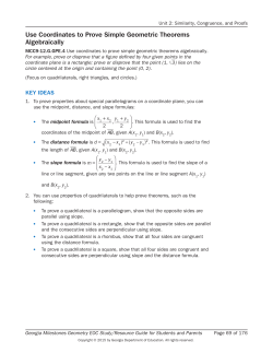 Use Coordinates to Prove Simple Geometric
