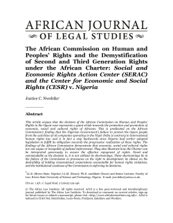 The African Commission on Human and Peoples` Rights and the