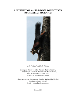 a cecklist of valid indian rodent taxa (mammalia : rodentia)